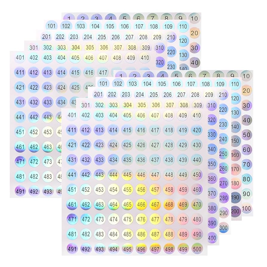 Amazon.co.jp: TVETE 番号シール 丸シール ナンバー 数字 シール